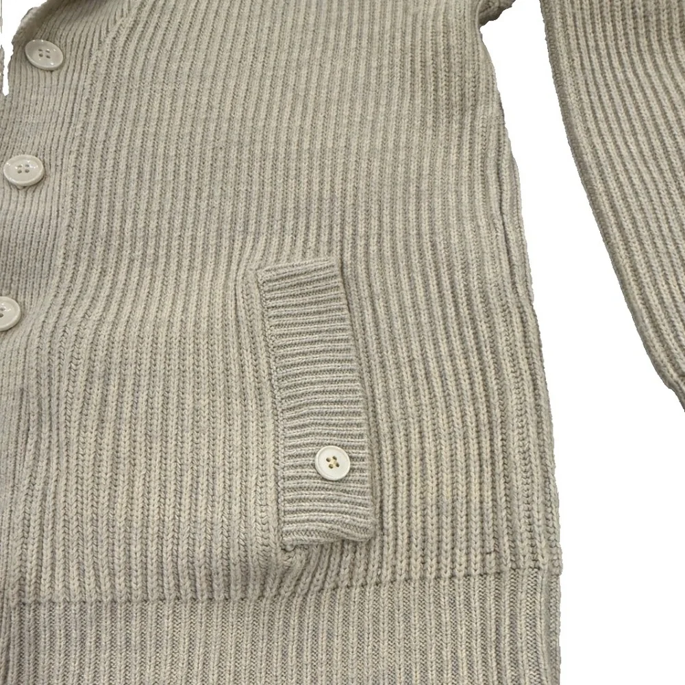 John Blair Vintage‎ Men's Cottagecore Grandpa Cowl Cardigan Sweater; Tan; Med